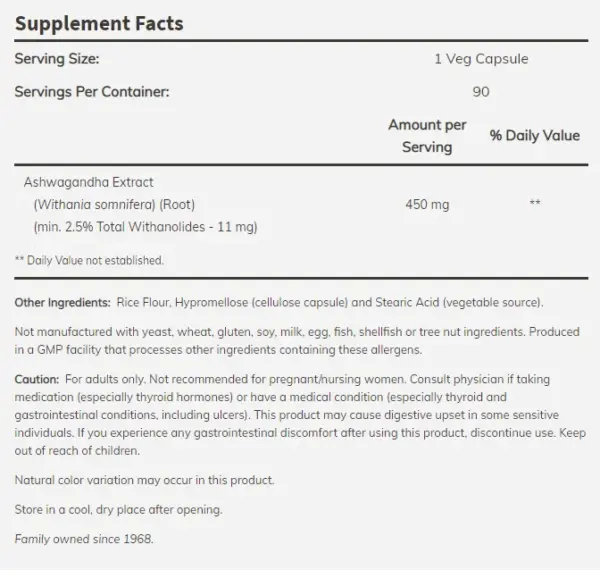 Ashwagandha Extract 450 мг - 90 Капсули